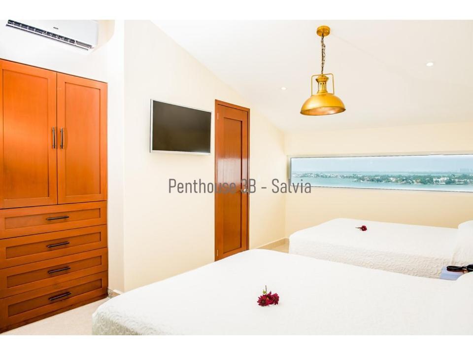 2 Story Oceanfront Penthouses On Cancun Beach! Екстериор снимка